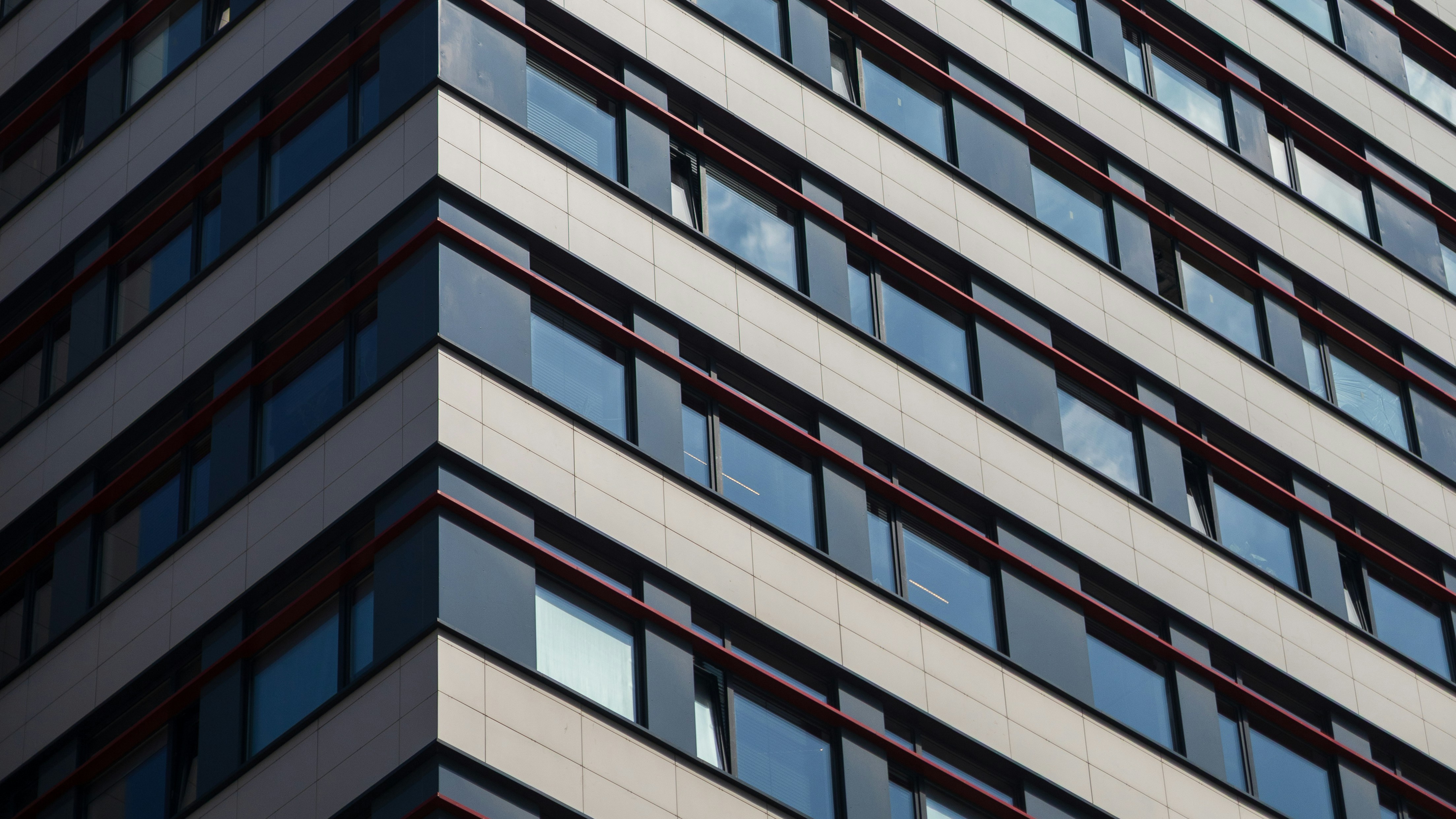 Modern building facade with repeating windows