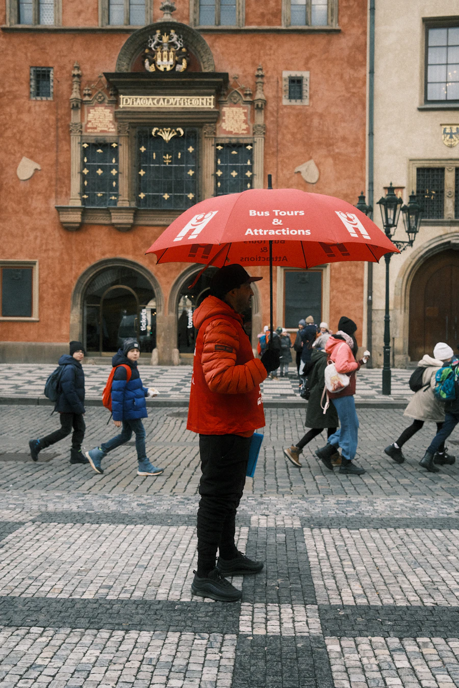 A guide leading visitors on a city tour