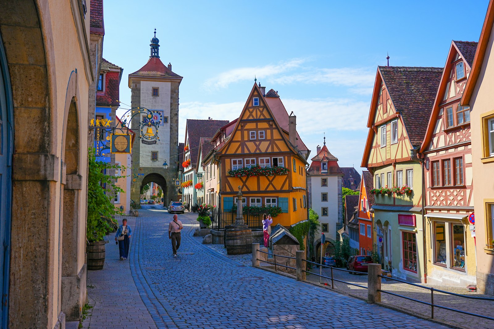 Half-timbered houses at the Plönlein corner in Rothenburg ob der Tauber