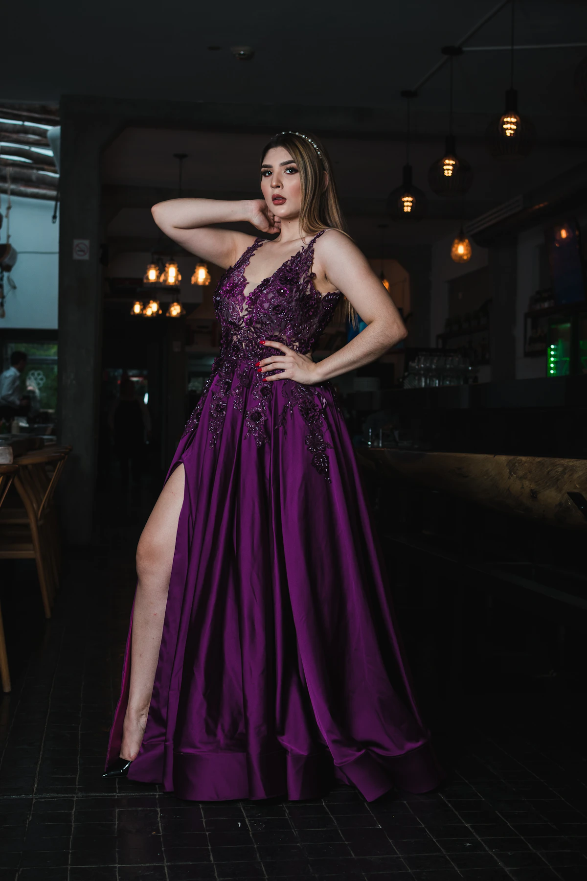 Violet Tulle Ballgown alternate view