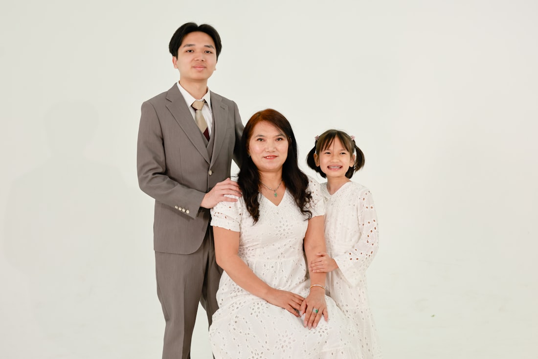 Portrait de famille en studio