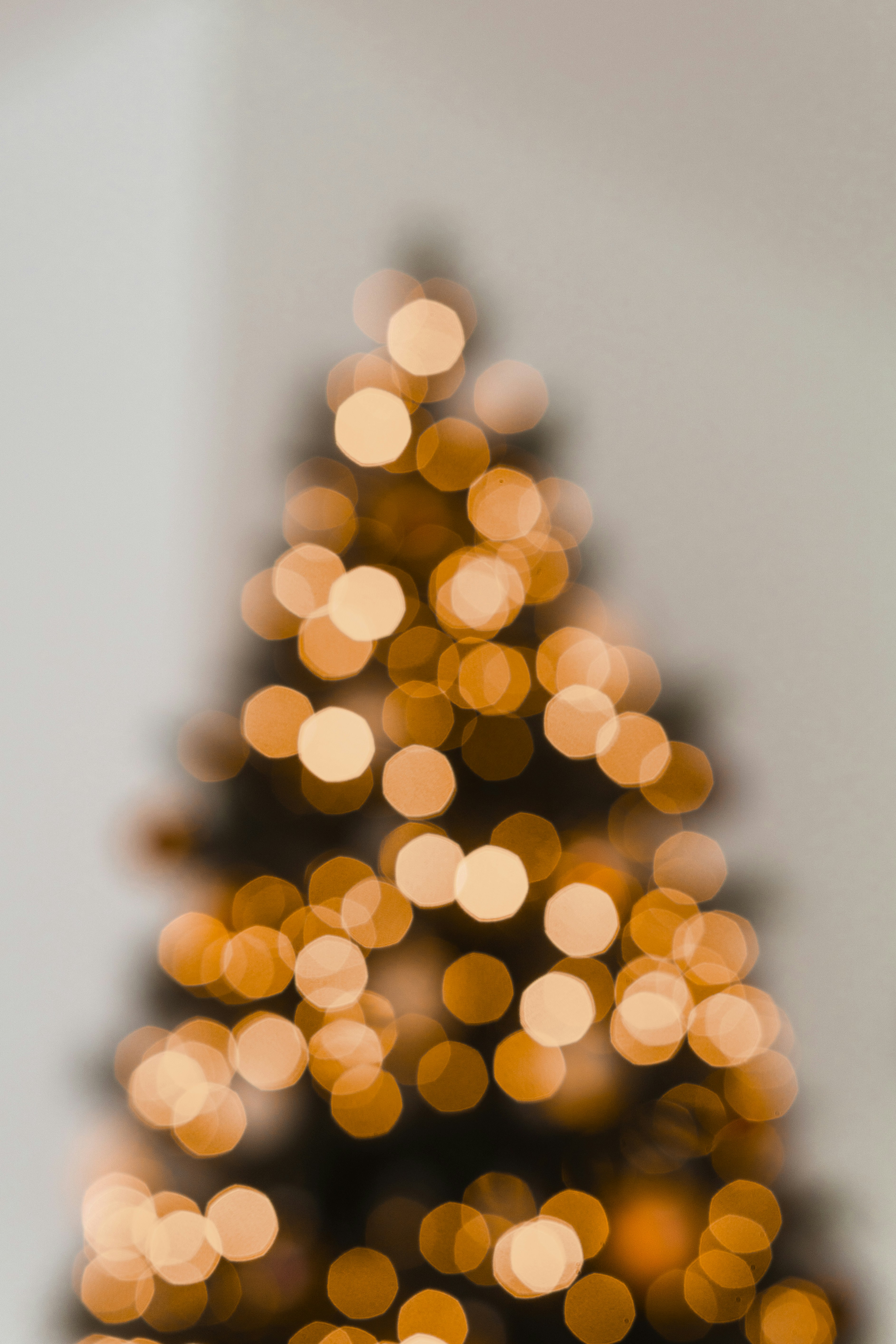 Blurred christmas tree lights glowing warmly