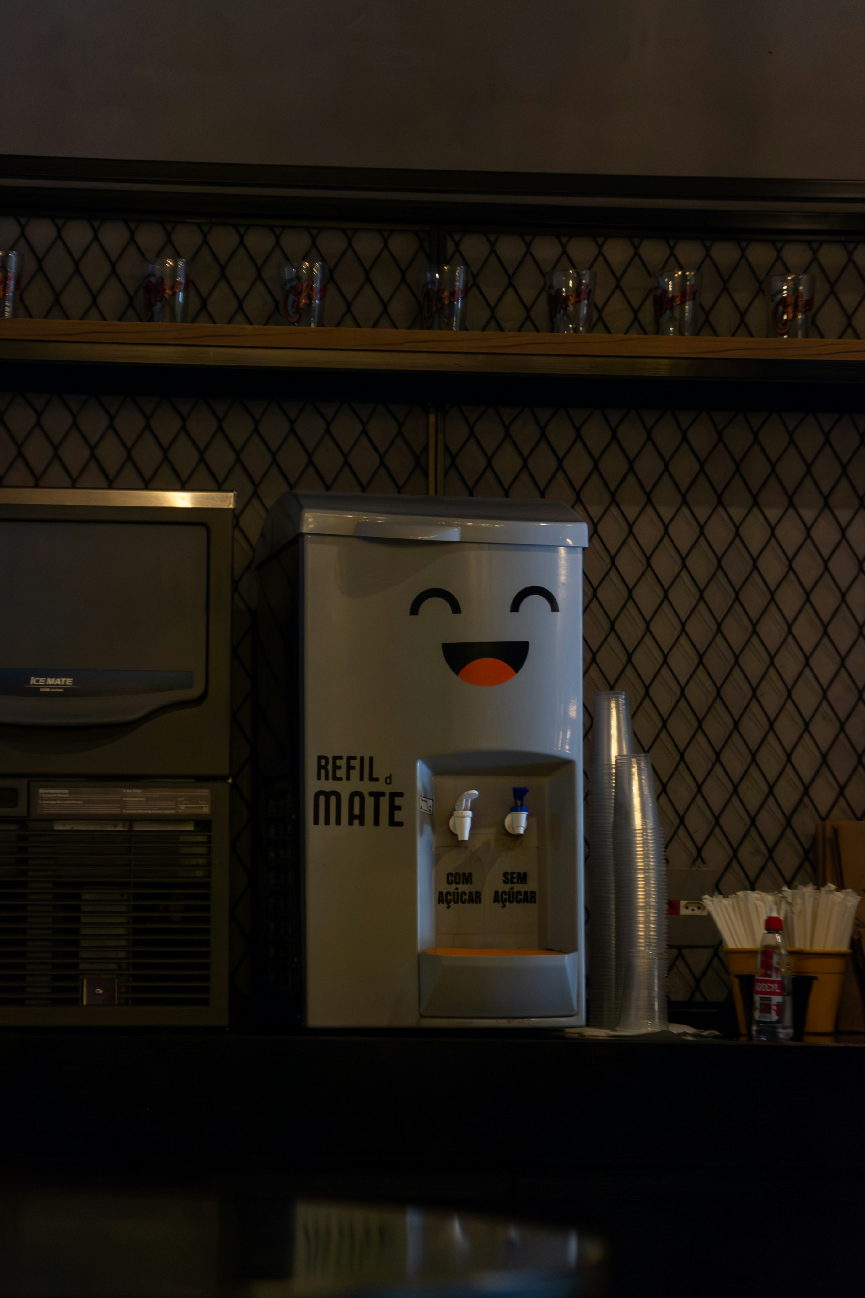 Water dispenser with a smiling face design