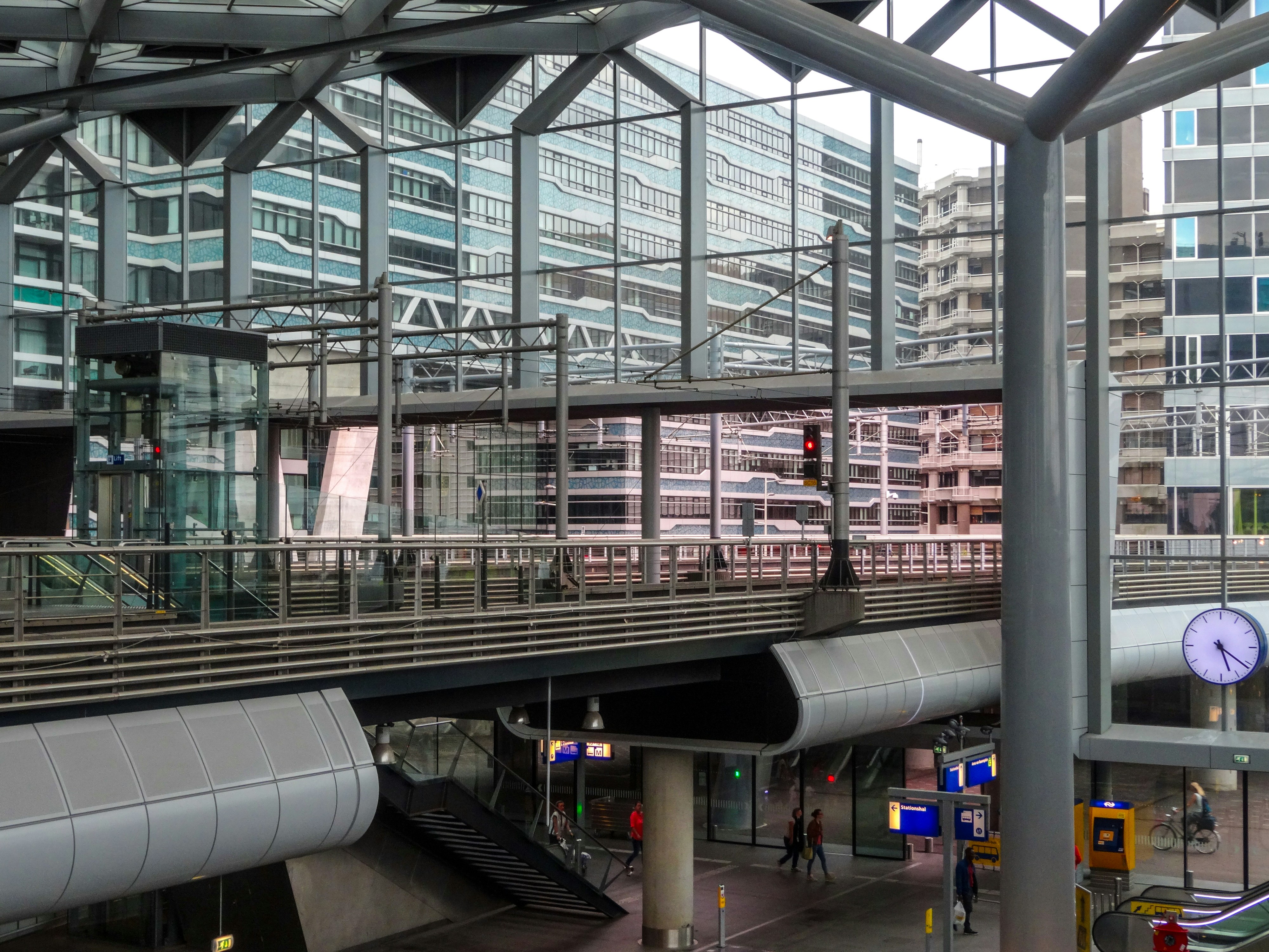 Modern architecture with glass and steel elements