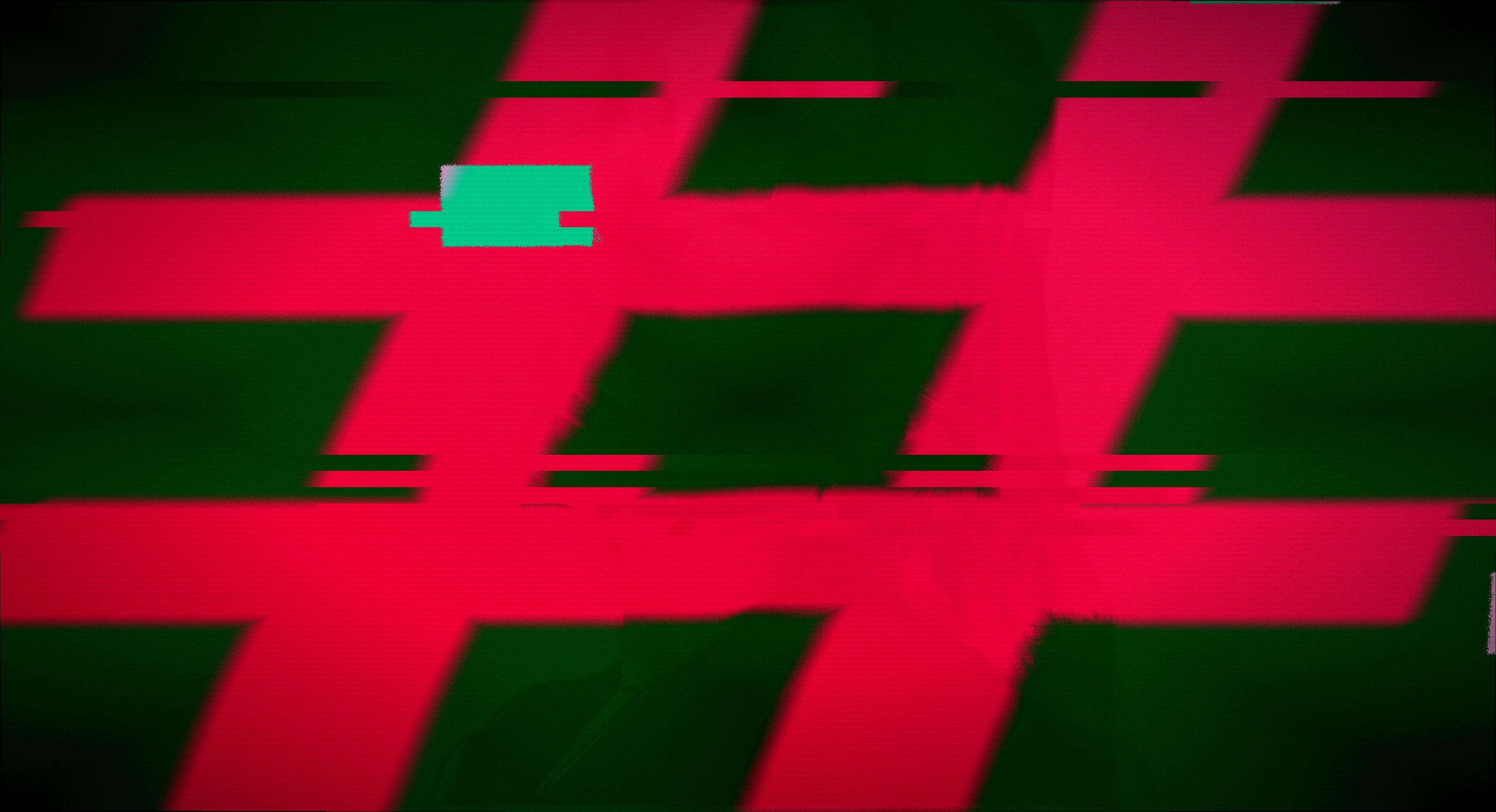 Red hashtag symbol on a dark green background