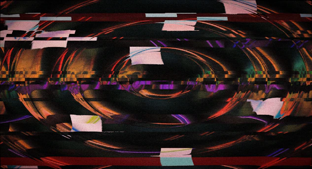 Abstract distorted colorful background with digital glitch effect