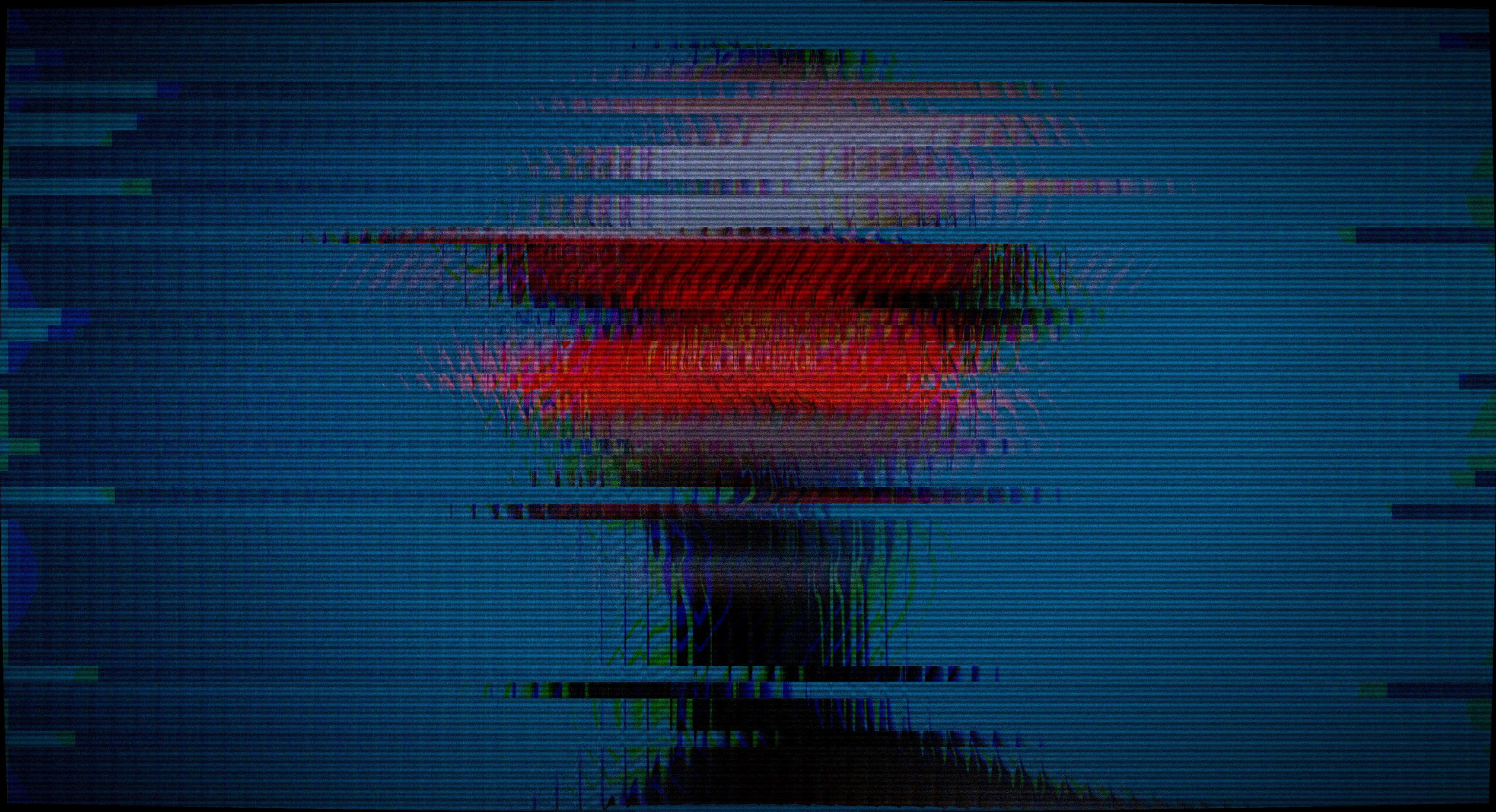 Abstract distorted red and white shape on blue background photo – Free ...