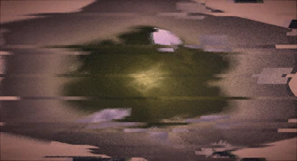 Abstract swirling green energy with glitch effect