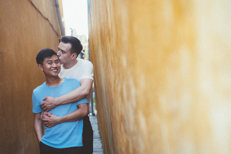 Tender kiss between a Gay Sugar Daddy and his Baby