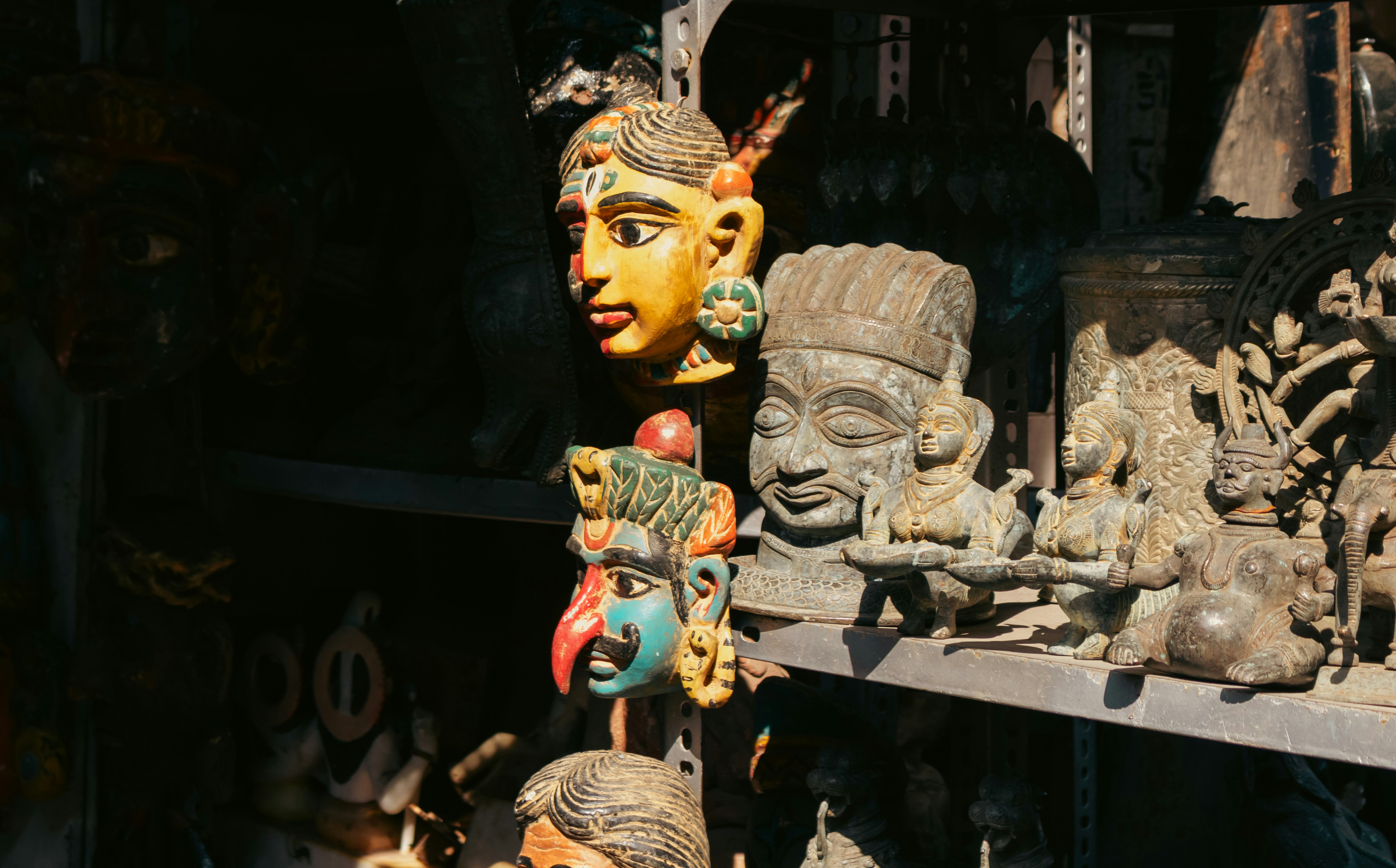 Antique sculptures collection at Chor Bazaar