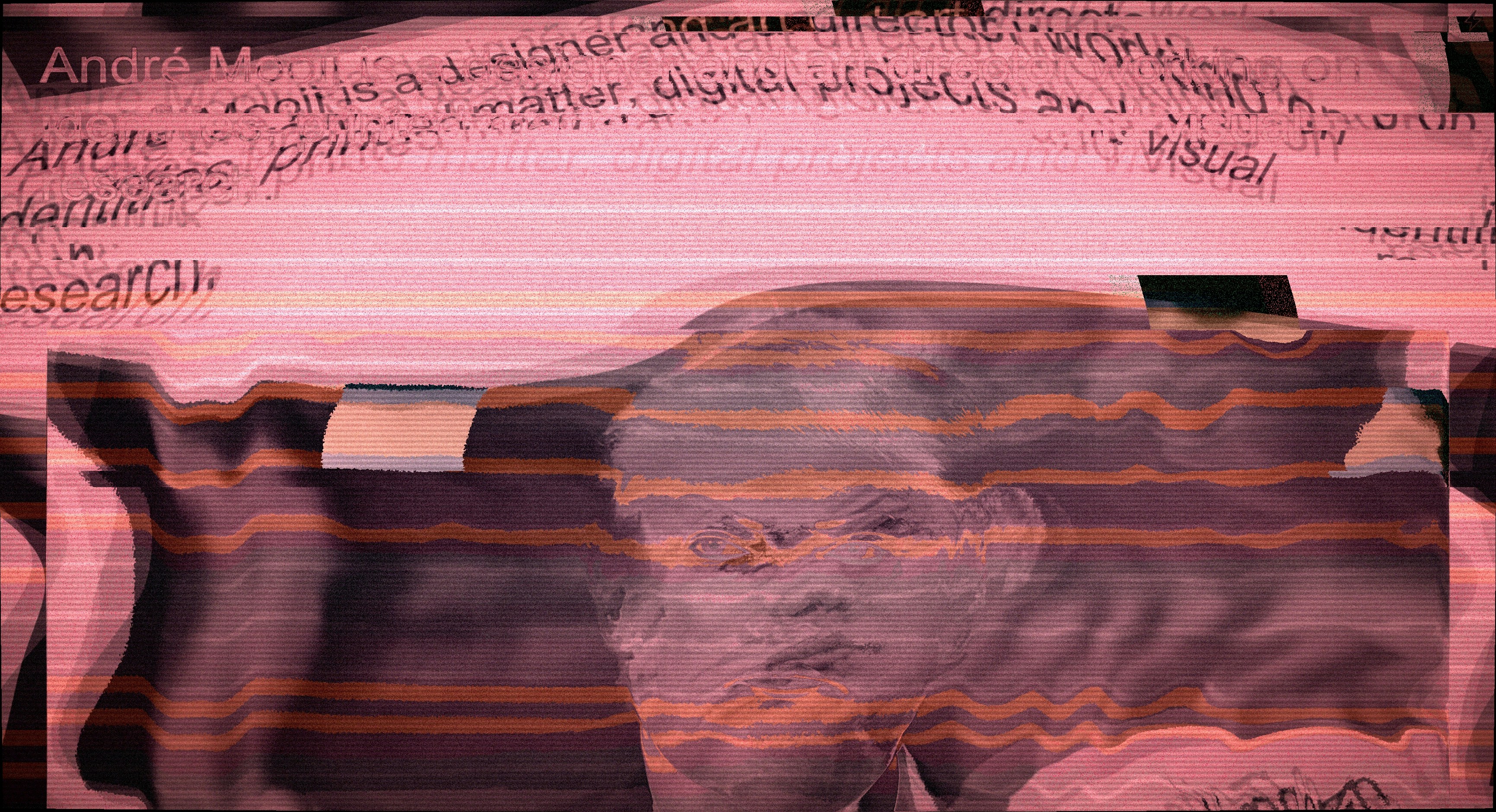 Distorted abstract portrait with glitch effects