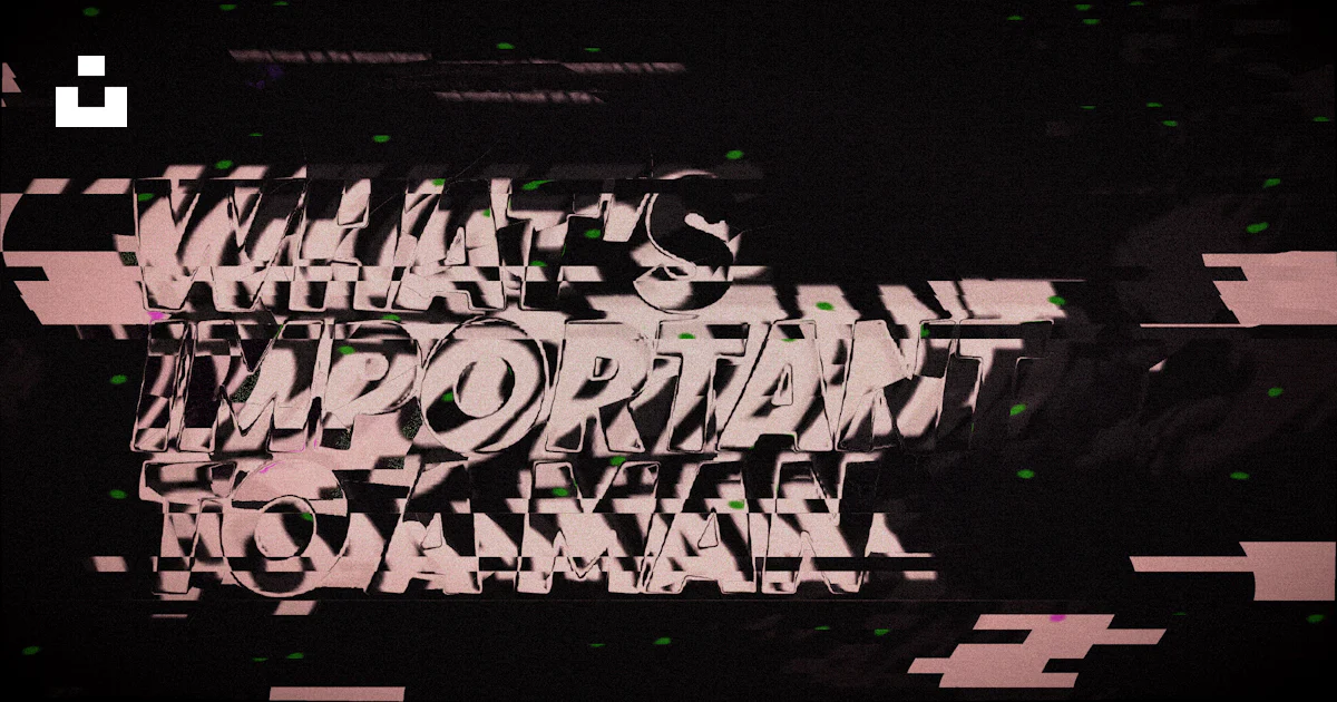 Distorted text with glitch effects on black background photo – Free ...