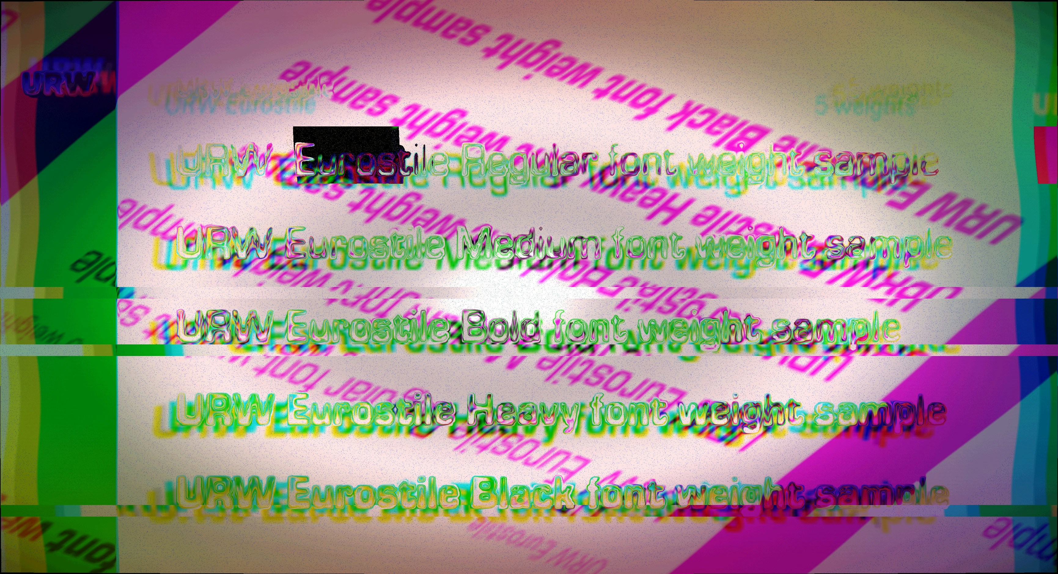 Glitch art with abstract text and diagonal lines