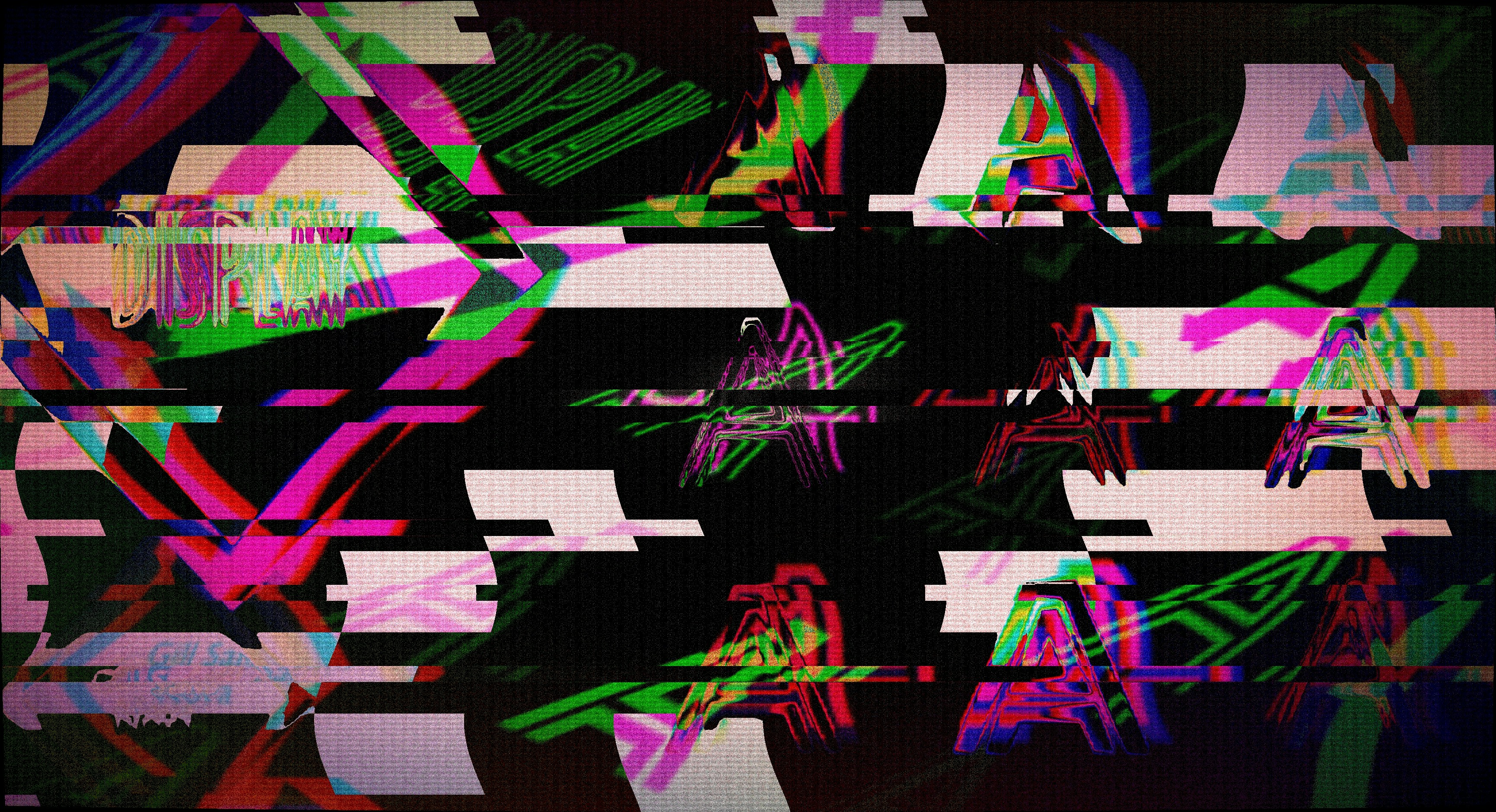 Abstract glitch art with vibrant colors and geometric shapes