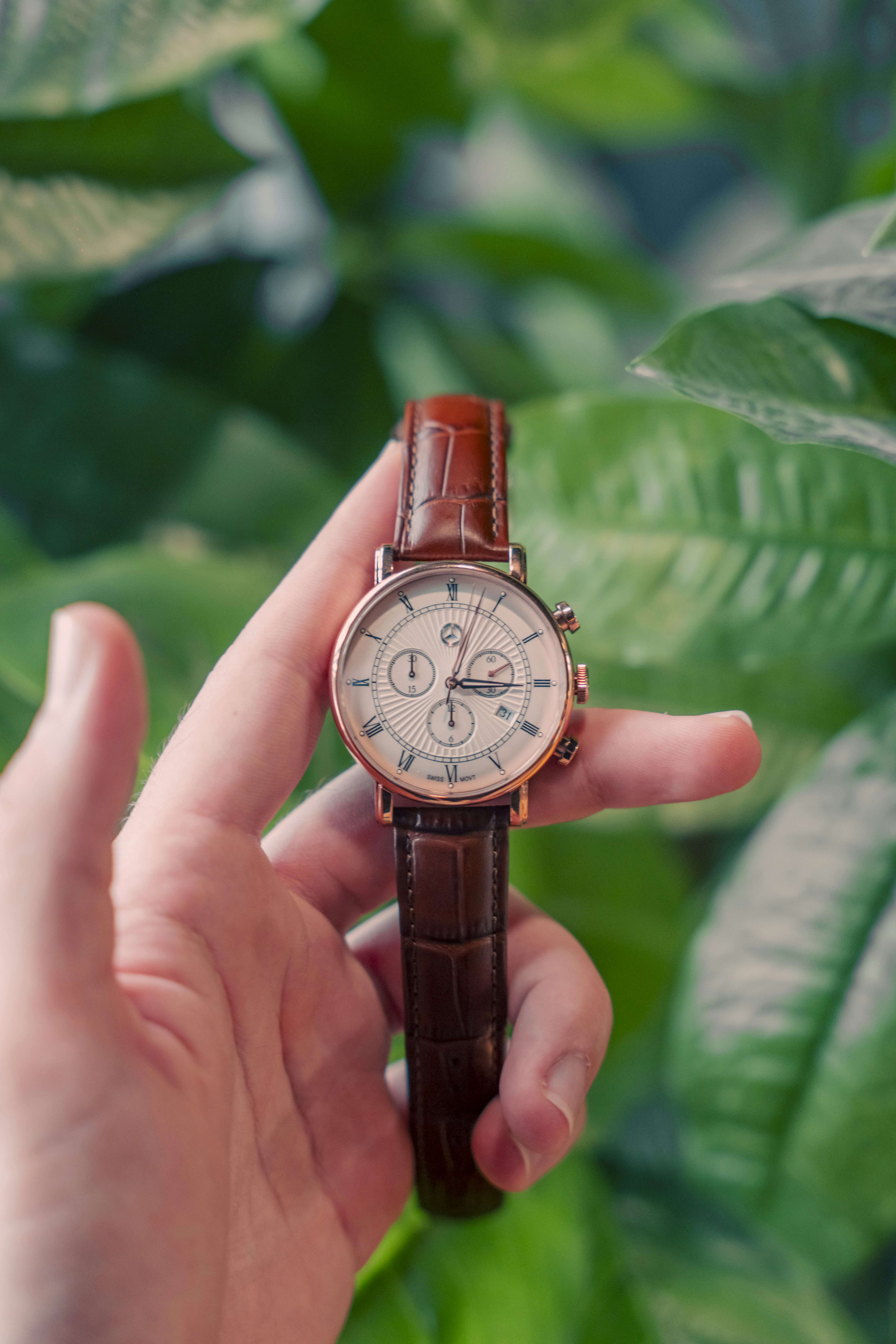 Leather Chronograph Watch