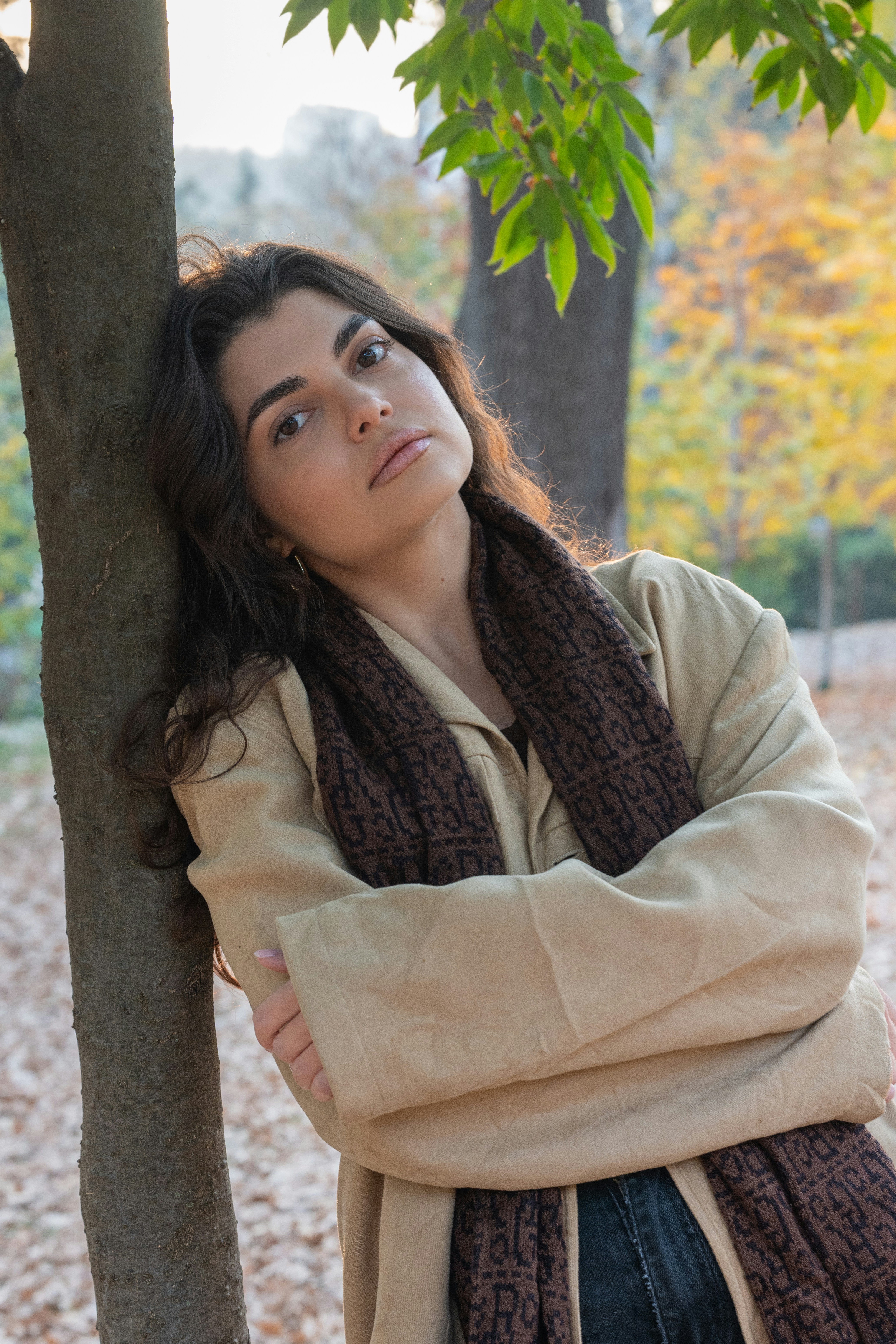 Silk Scarf in Earth Tones