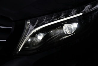 Modern car headlight with led strip