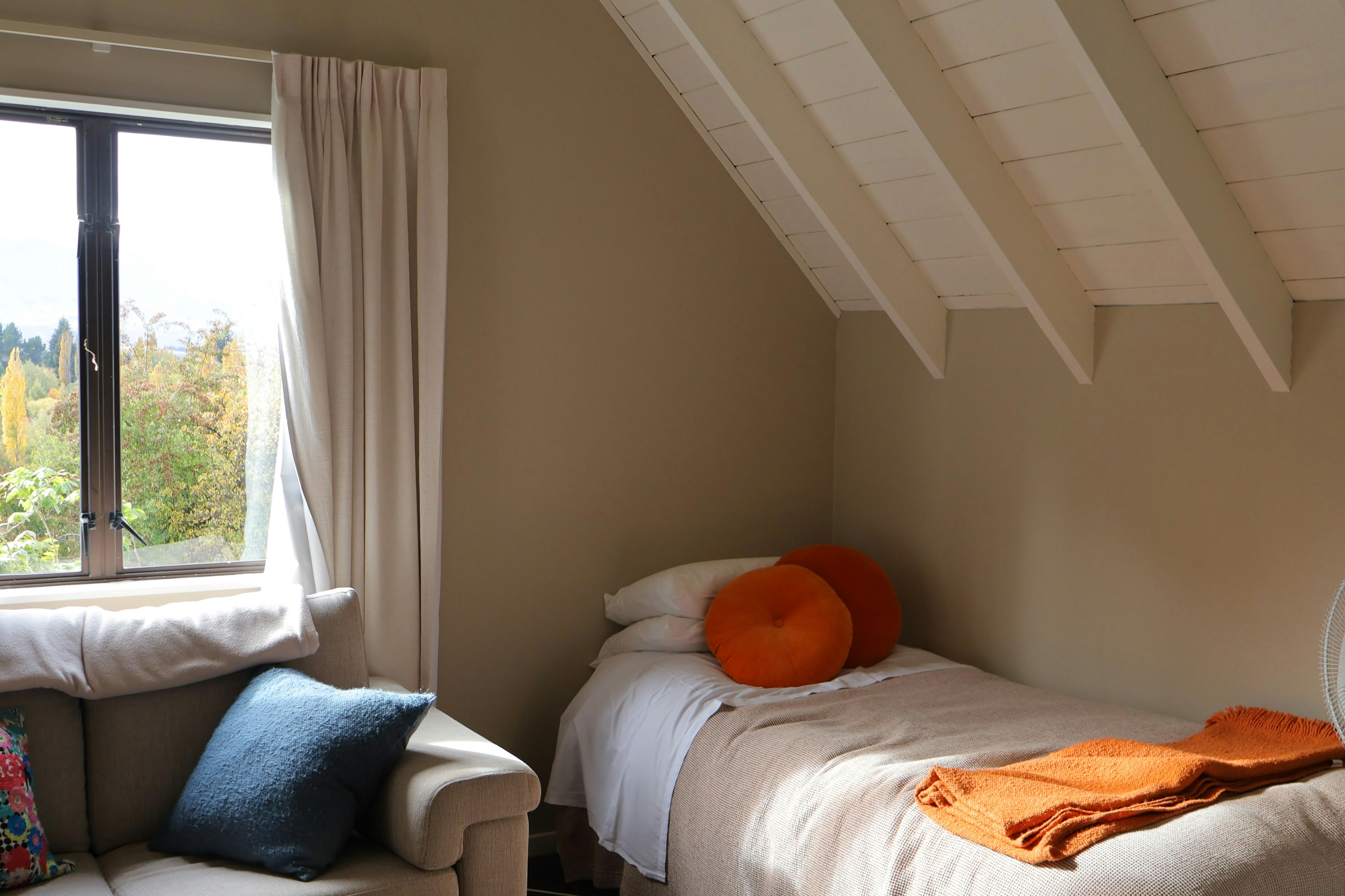 Cozy bedroom with window view