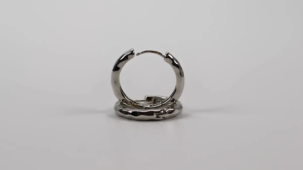 Pair of silver huggie hoop earrings