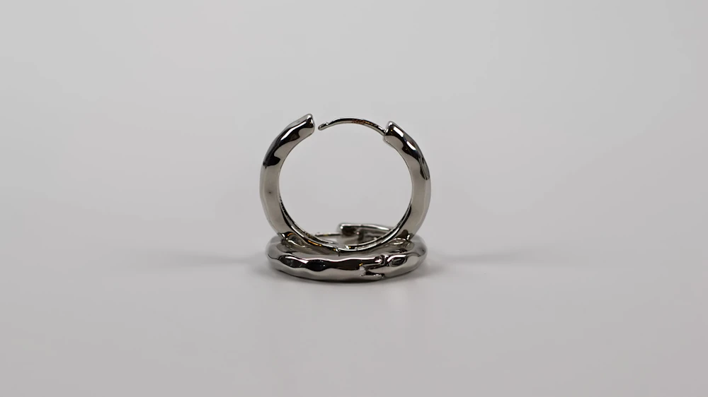 Polished Silver Hoop Earrings