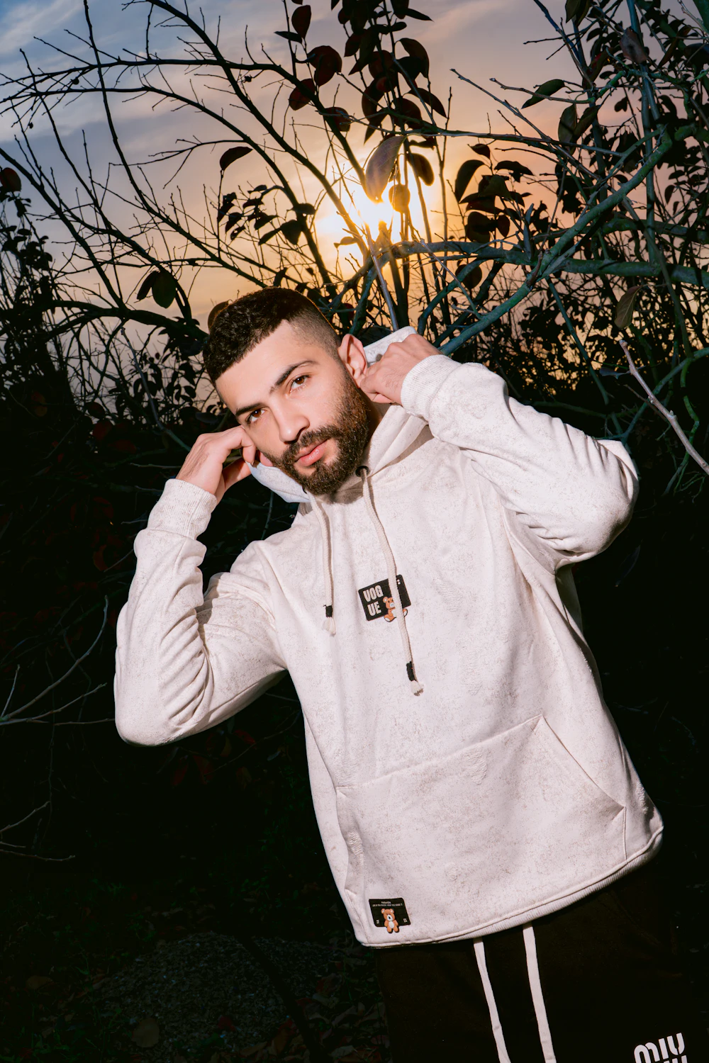 Streetwear fashion at golden hour