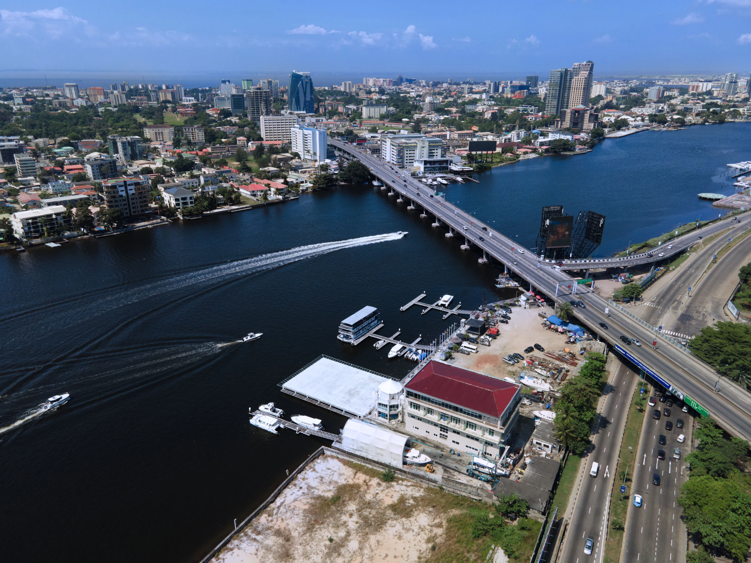 Lagos waterfront and Lekki-Ikoyi Link Bridge — African business hub