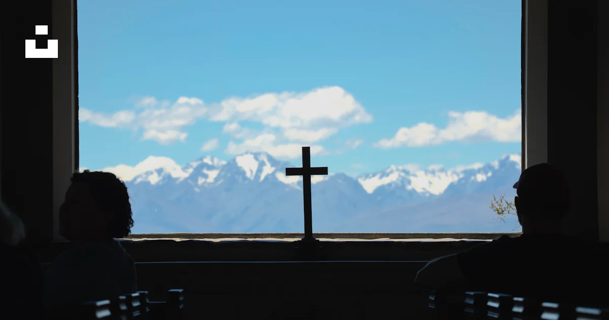 Sky Window Icon Cross silhouetted against snow-capped mountains and sky - Free Photo on ...