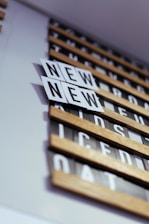 Two "new" signs on a letter board