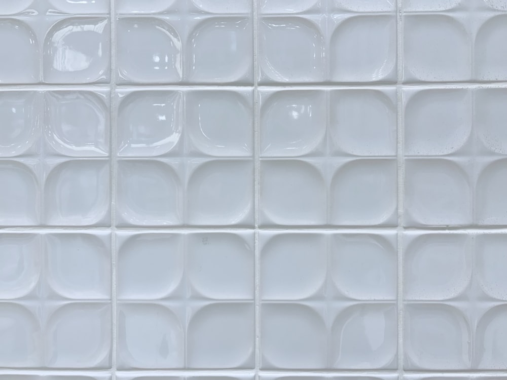 White textured tile backsplash
