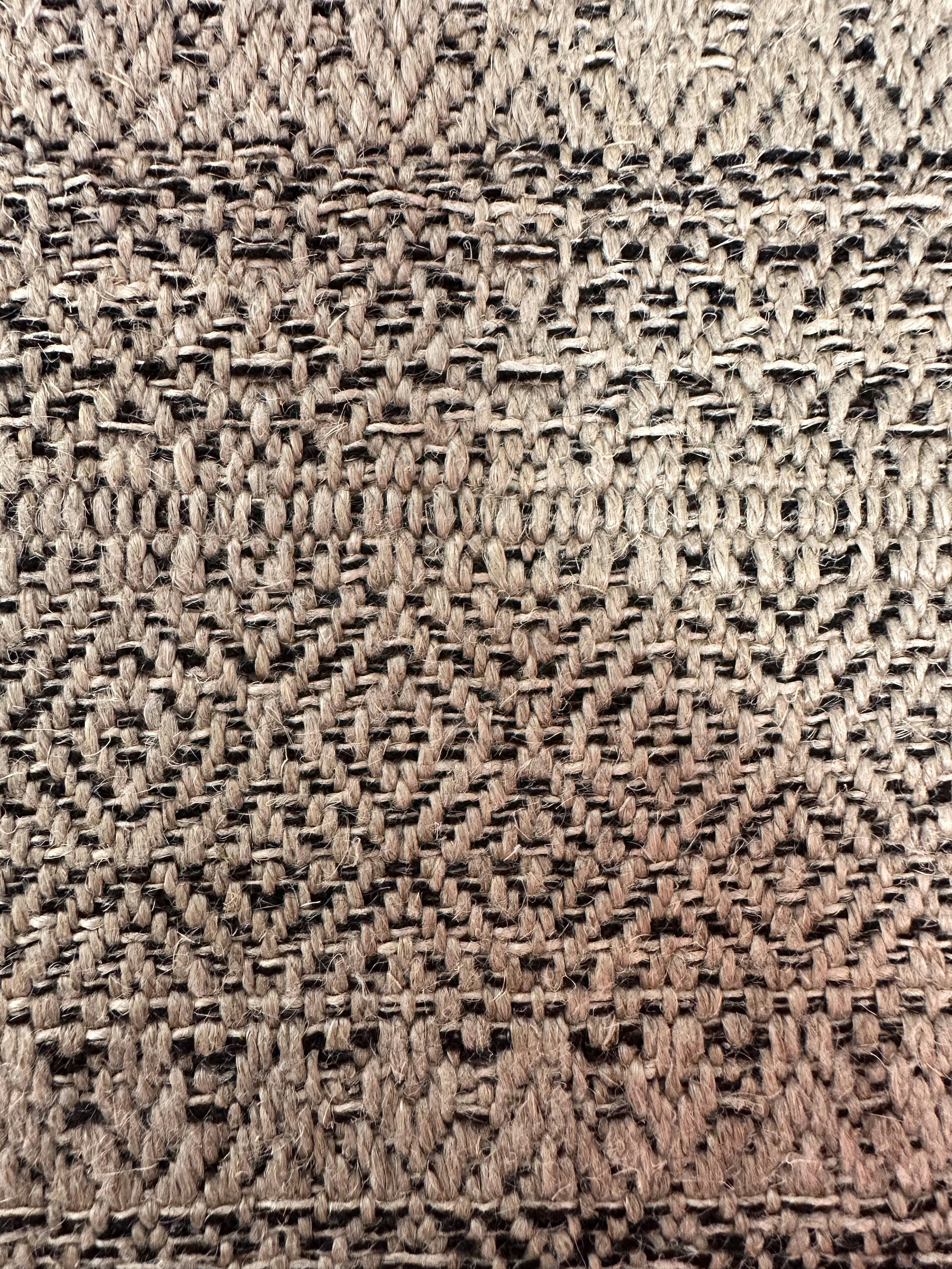 Close-up of a woven fabric with diamond pattern.