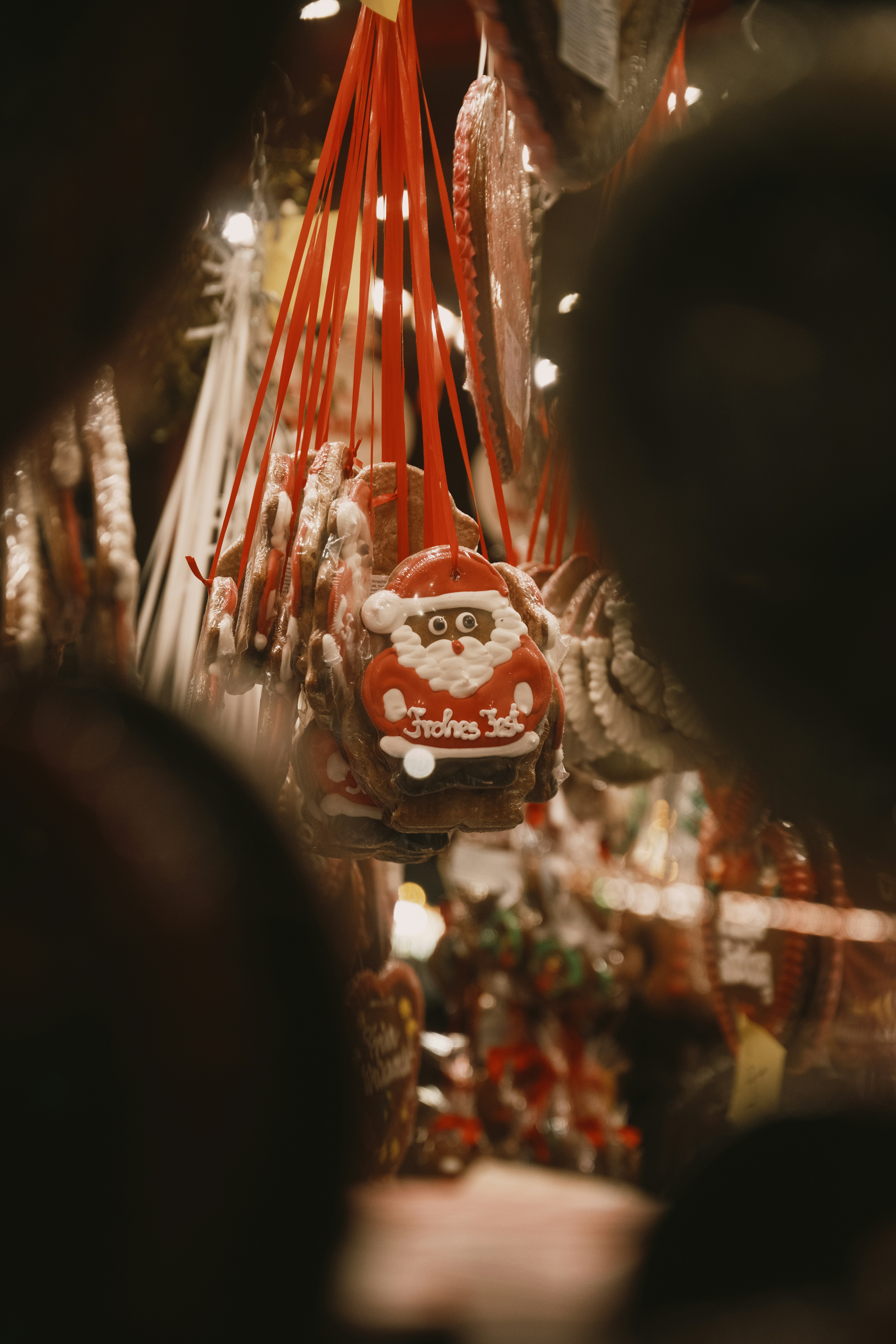 Christmas gingerbread cookies shaped like santa claus