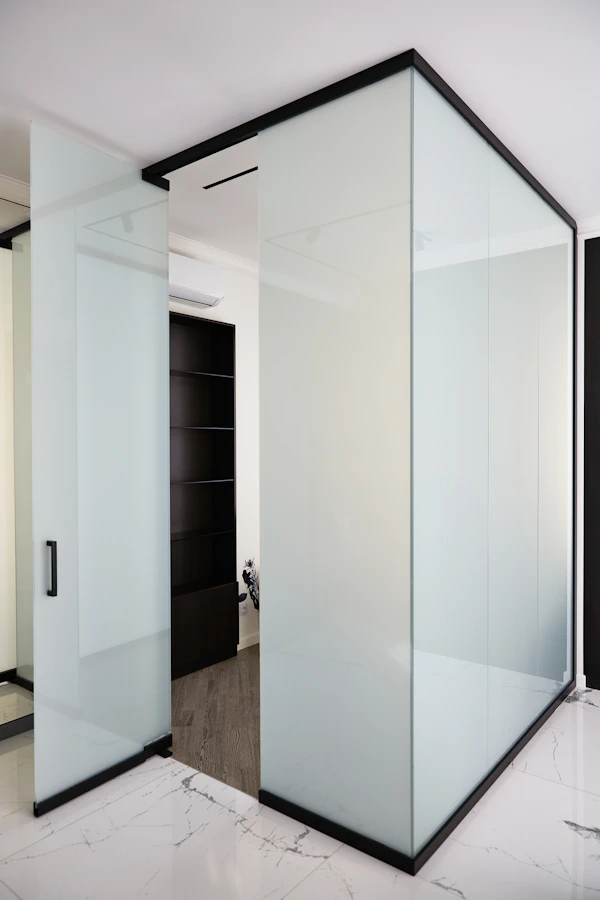 Interior glass partition wall modern office