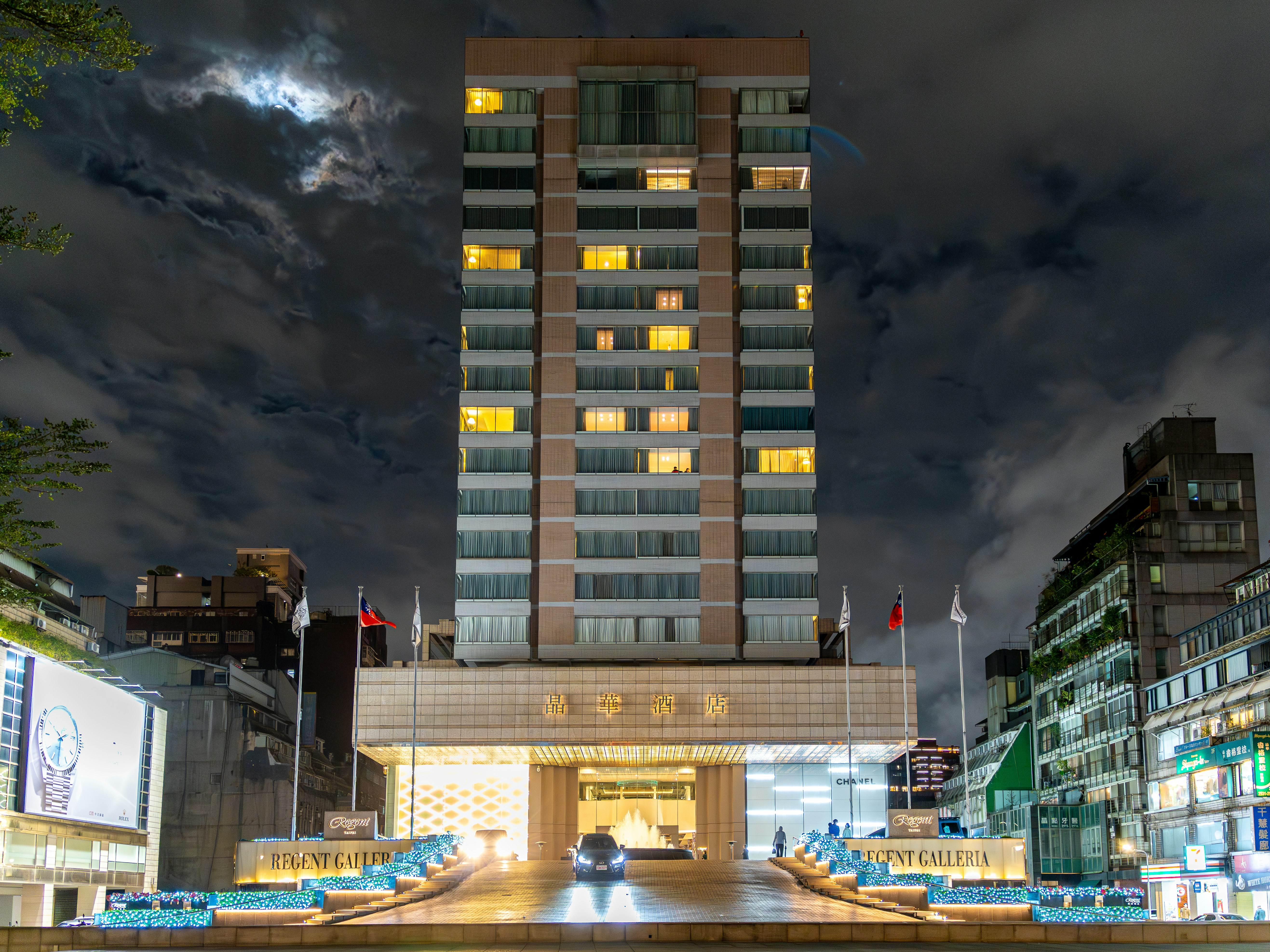 Luxury hotel cityscape