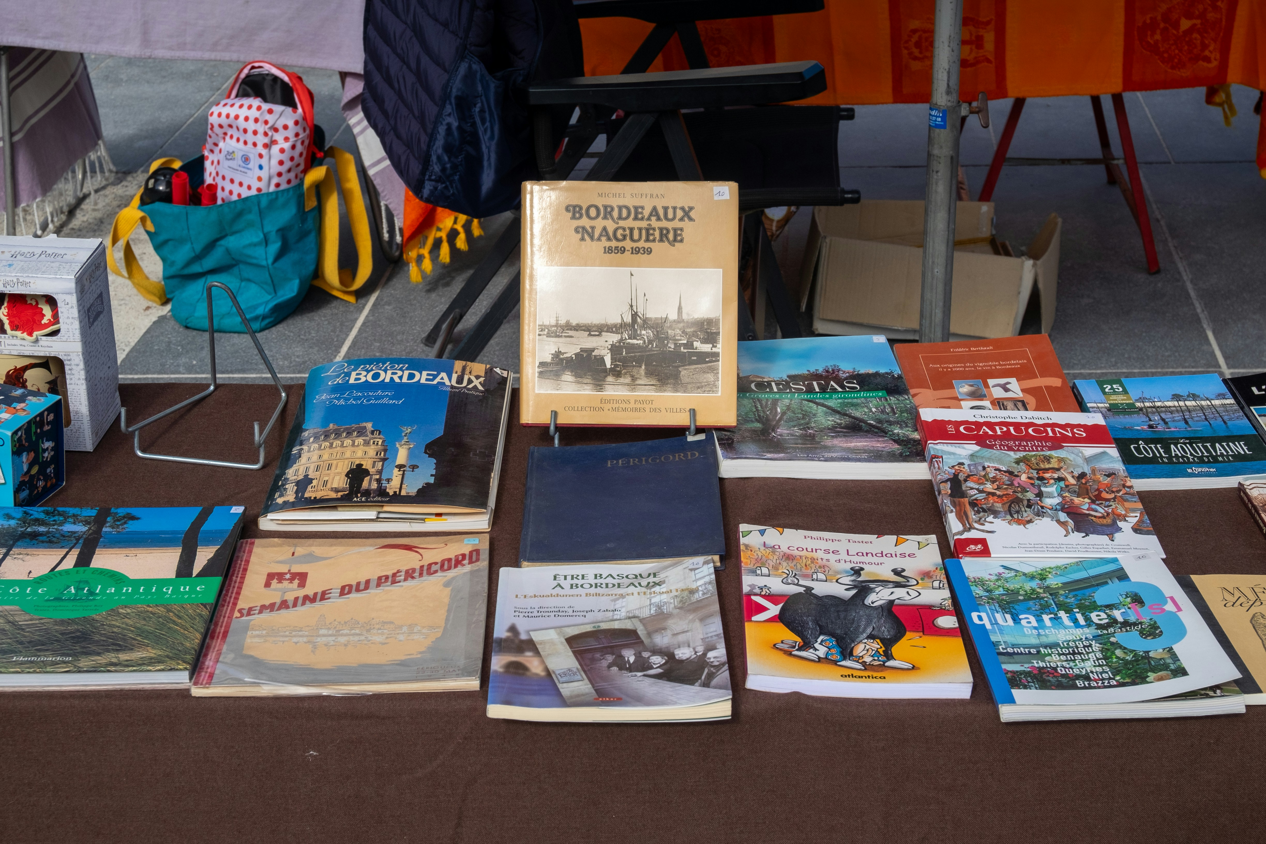 Selection of books displayed on a table