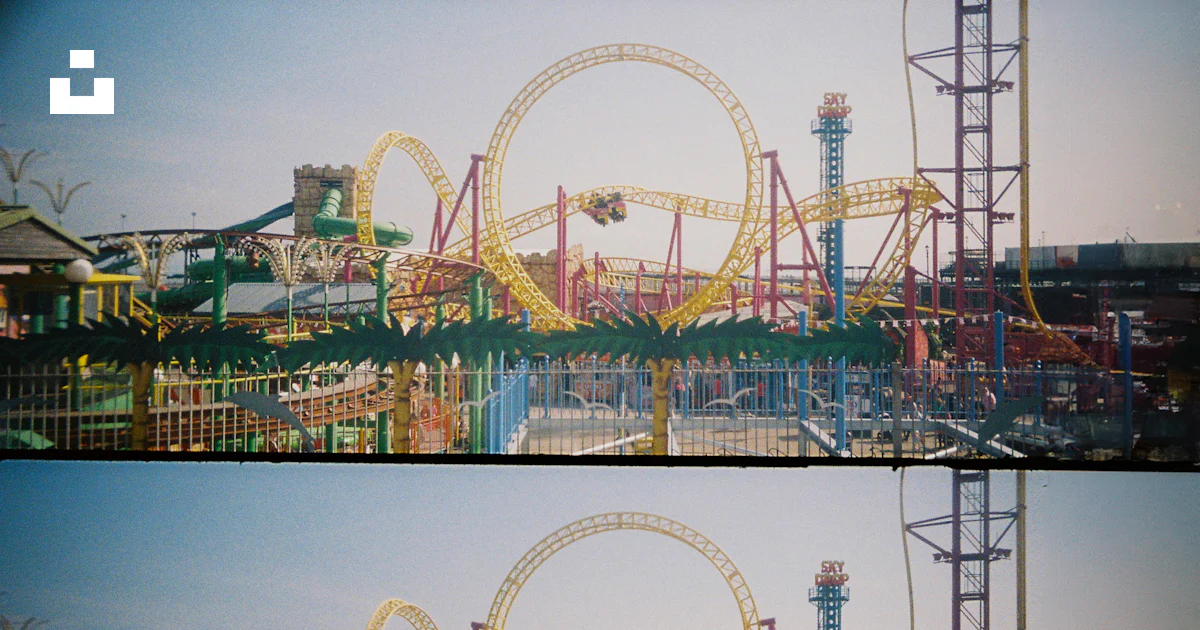 Adelaide Looping Coaster Roller coaster with loops at an amusement park photo – Free Vacation ...
