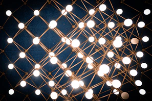 Abstract geometric pattern of illuminated lights.