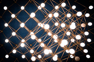 Abstract geometric pattern of illuminated lights.