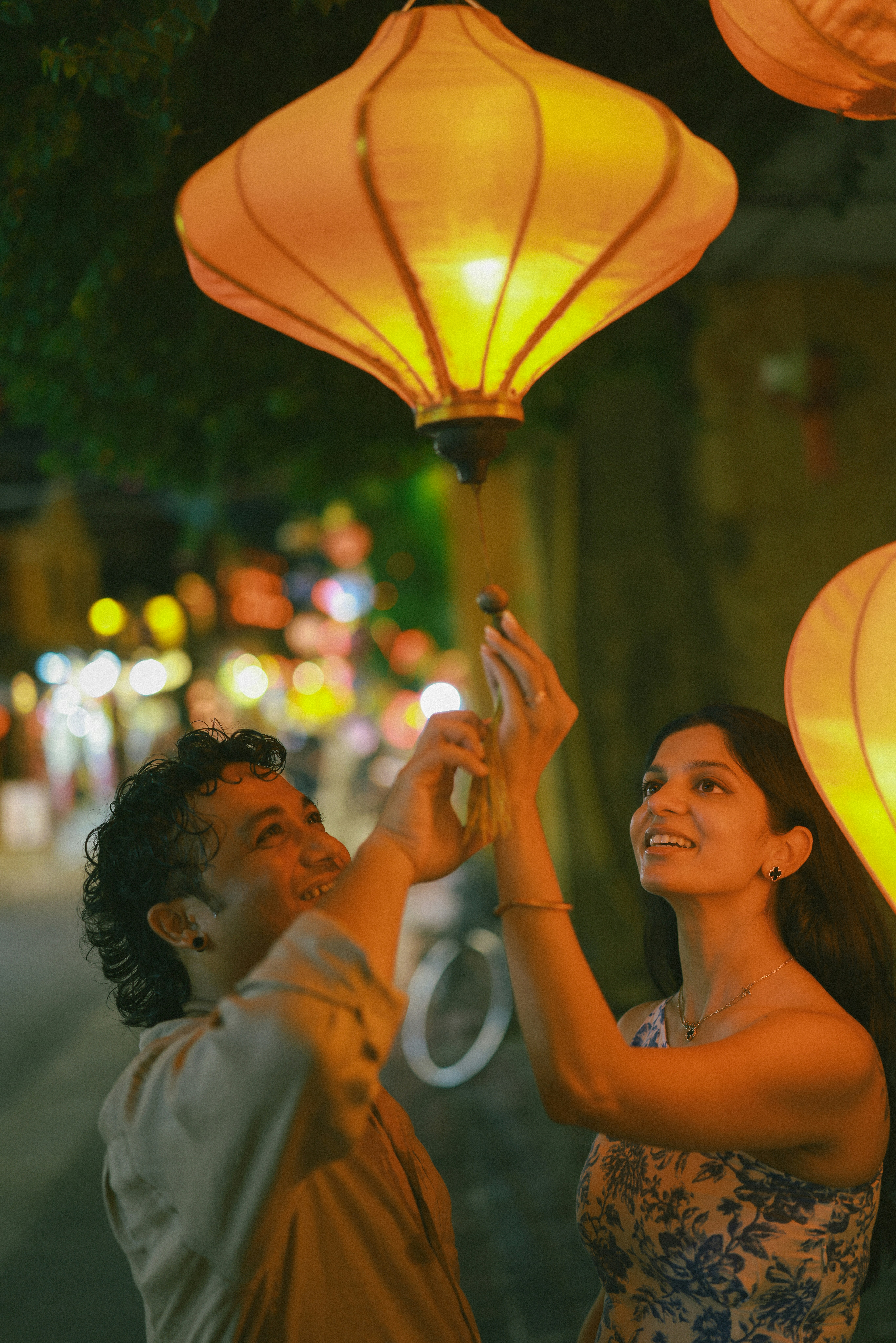 Couple holding a glowing lantern at night photo – Free Travel Image on ...