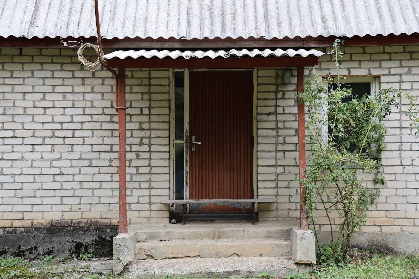 Brick home with a covered front door