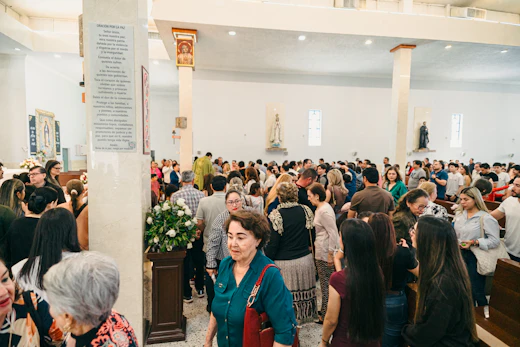 People talking after a community gathering