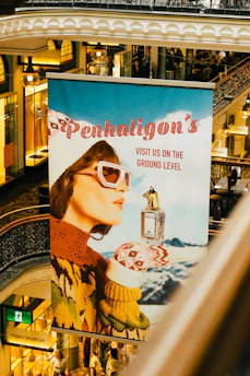 Penhaligon's advertisement with woman and perfume