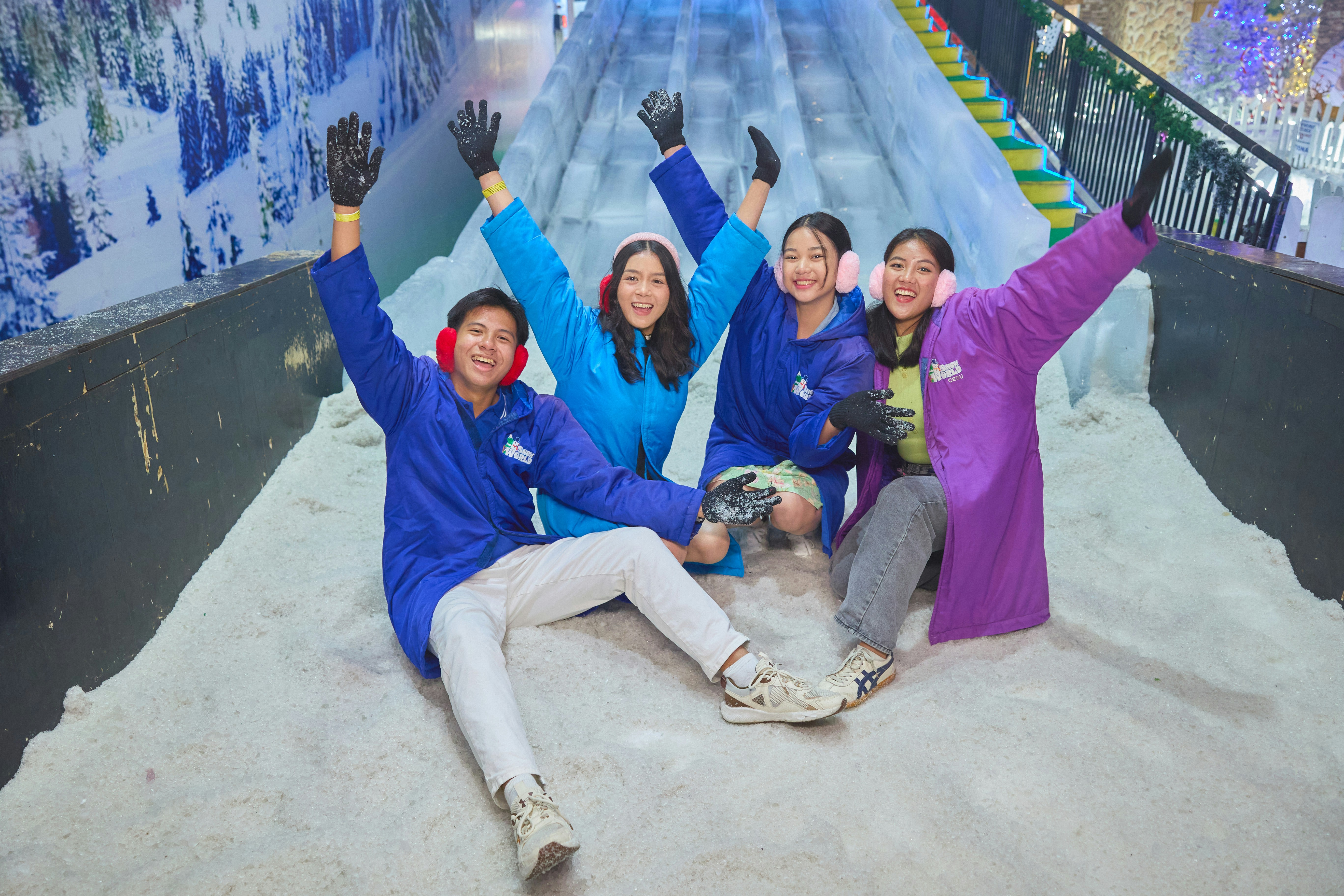 Wide view of snow world attraction