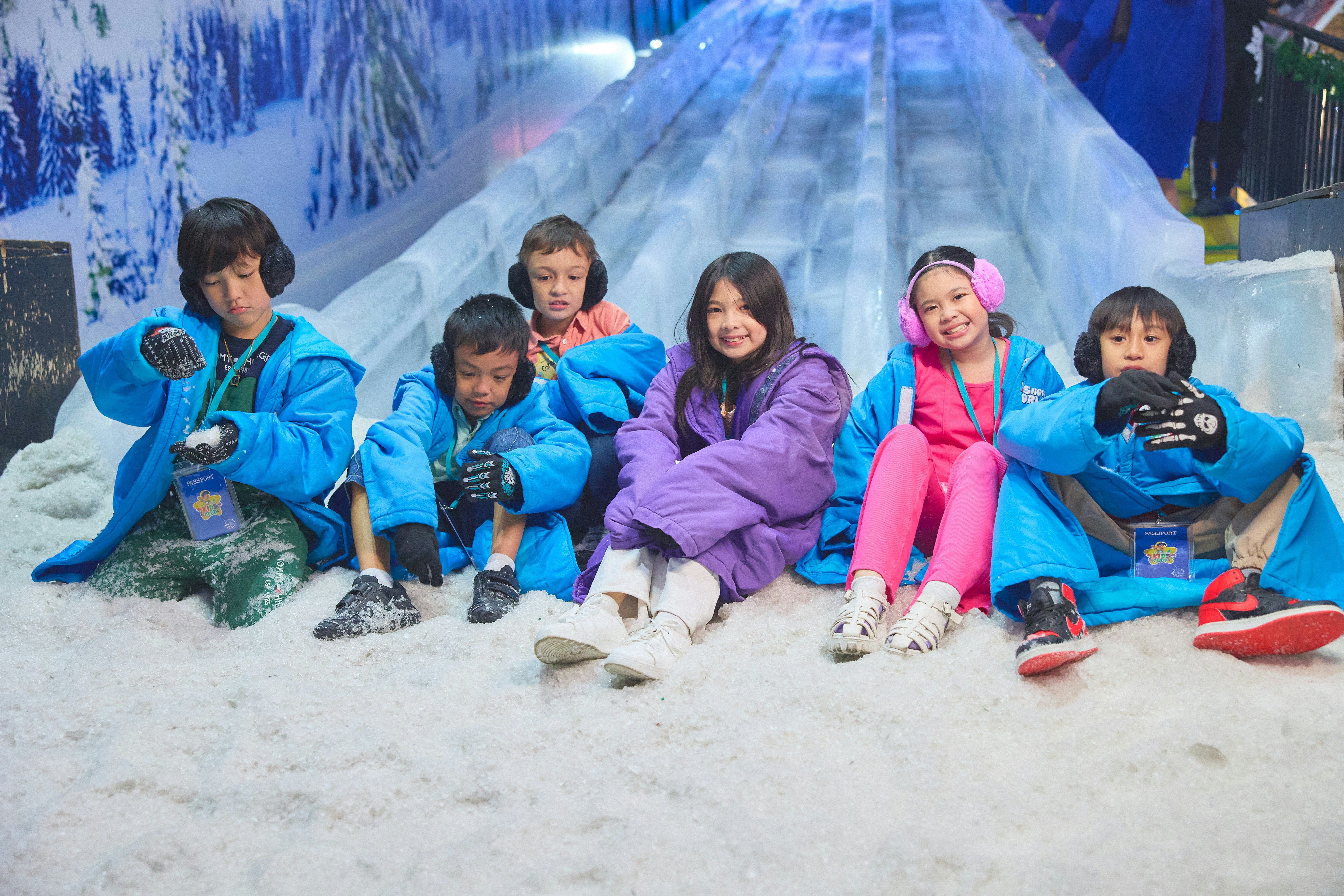 Guests exploring inside snow world