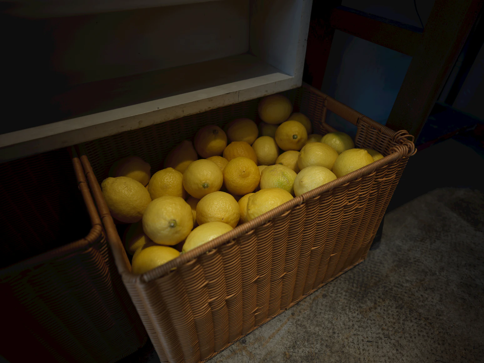 Fresh lemons stored correctly
    in a refrigerator setting
