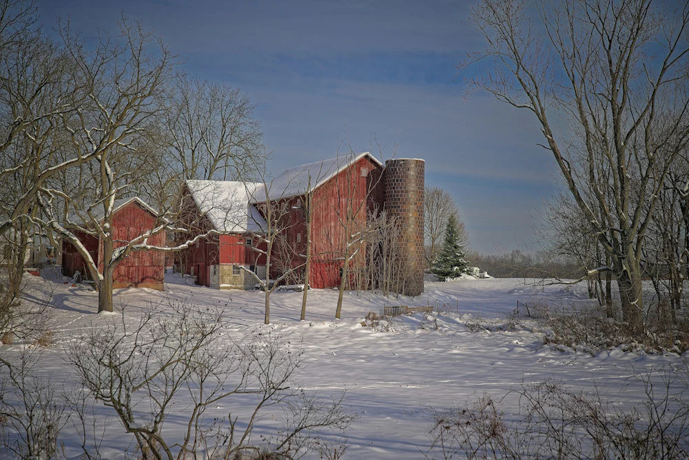 Red barn on rural property