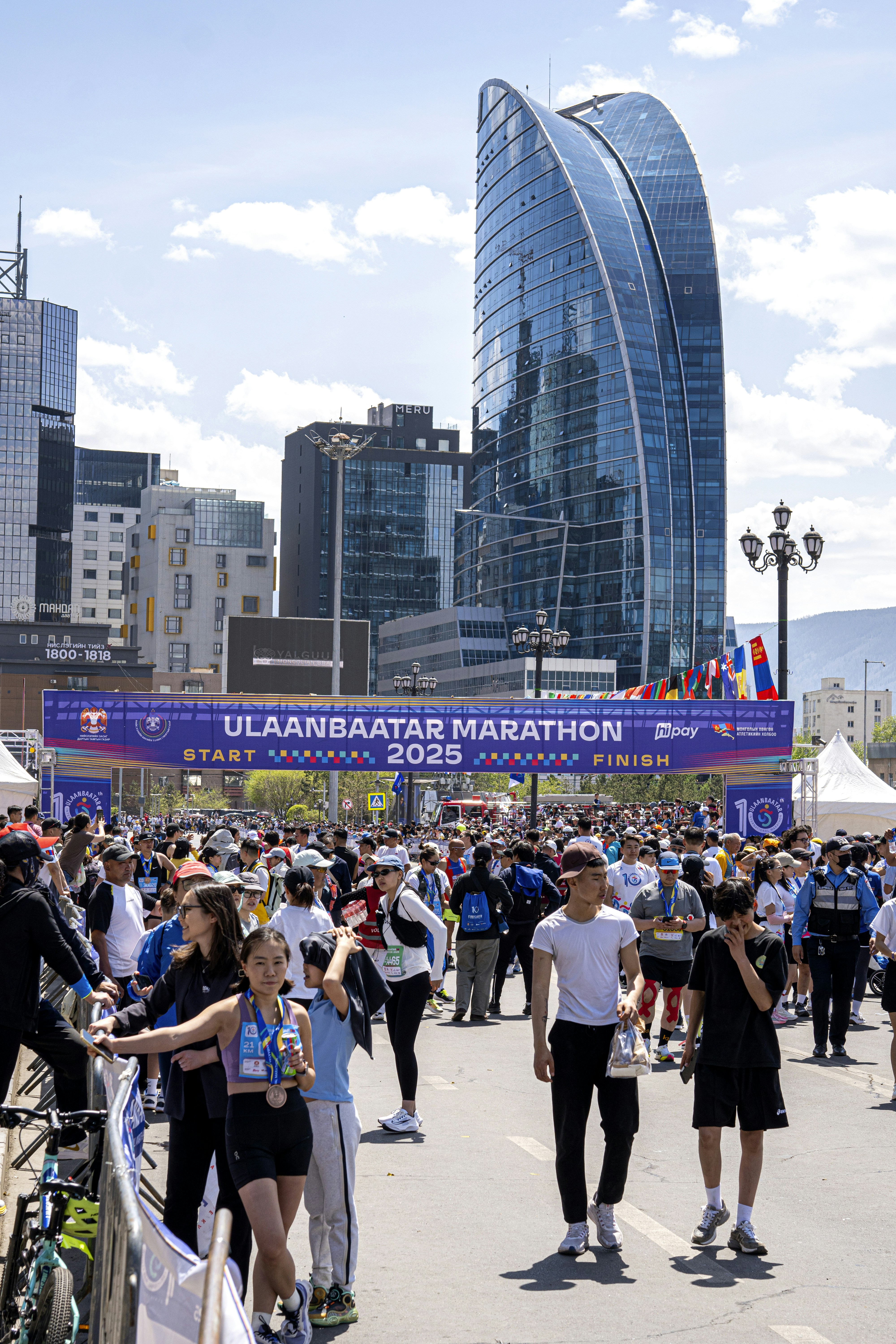 Ulaanbaatar marathon 2025 start line with crowd