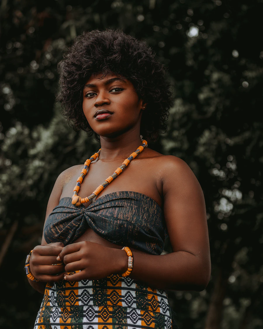 Woman in traditional African attire