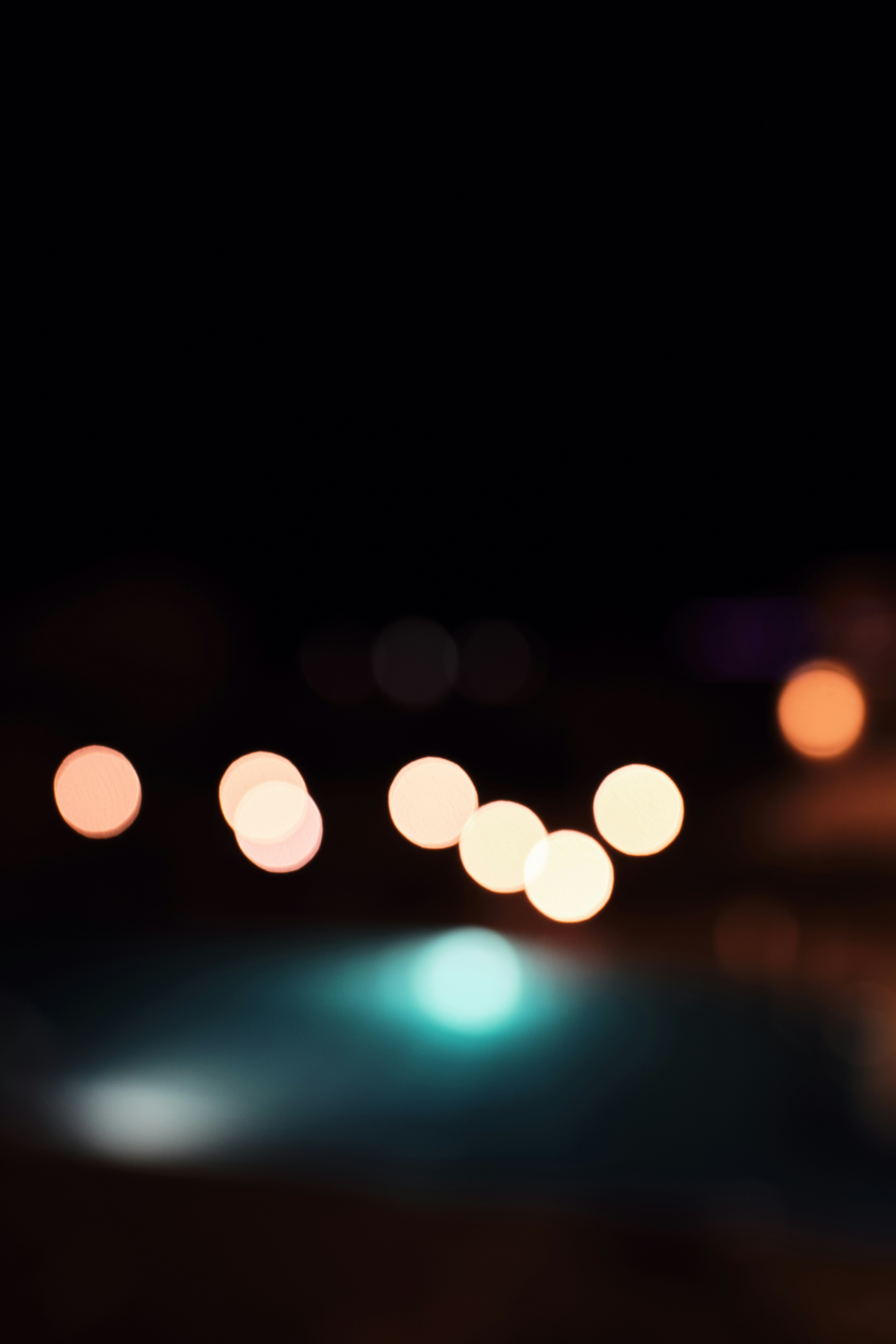 Bokeh lights at night with dark background