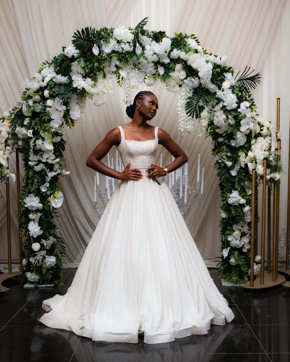 Elegant contemporary bridal silhouette