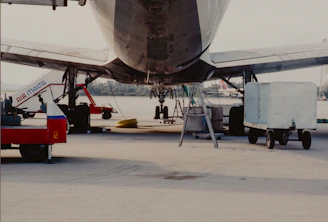 Airplane being serviced on the tarmac